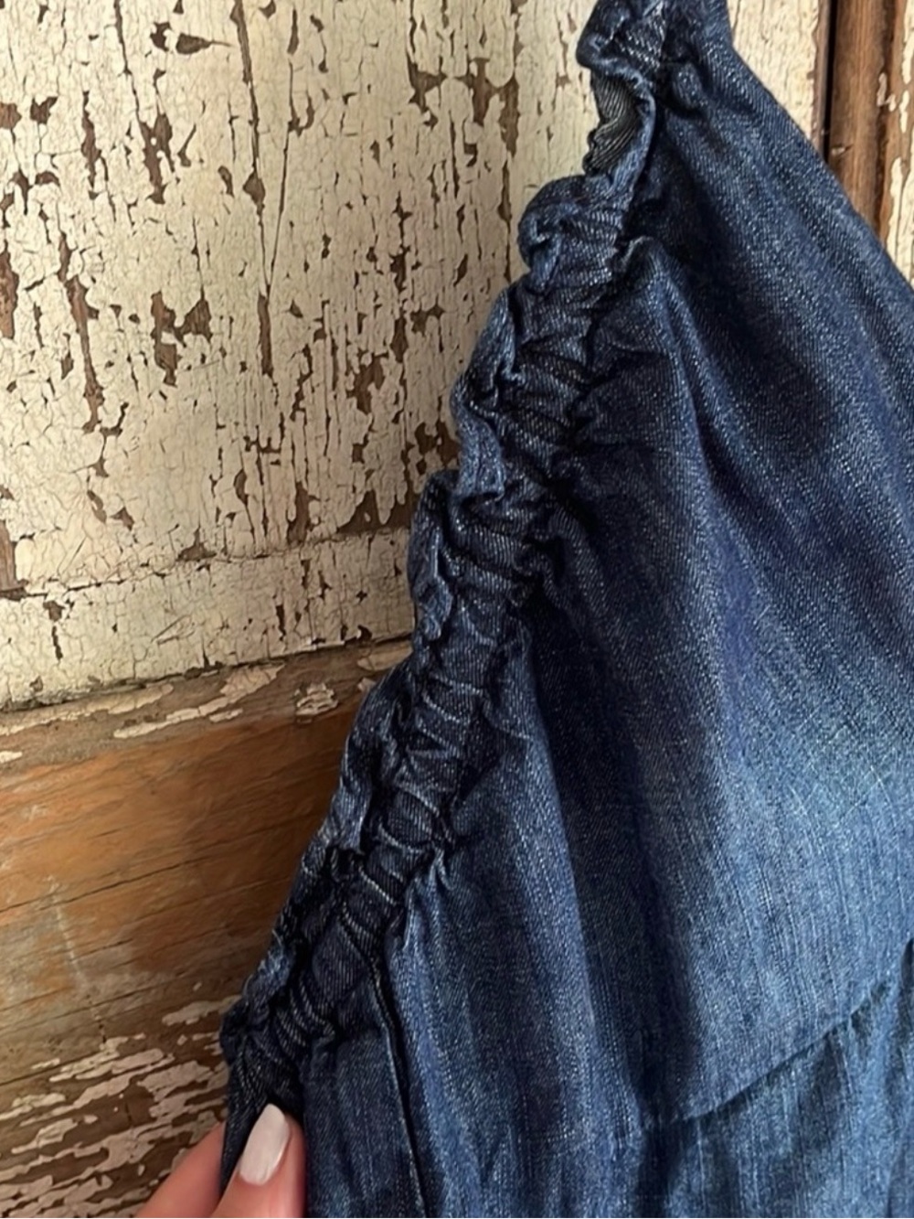 Wonderly Indigo Denim Maxi Dress with Spaghetti Straps - Picture 6 of 11